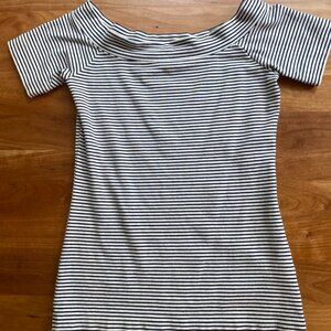 J. Crew Off Shoulder Striped Shirt